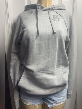 Gymshark Light Gray Pullover Hoodie with Small Chest Logo